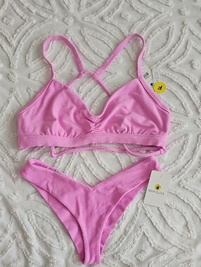 Body Glove Bubblegum Pink Strappy Bikini Set NWT
